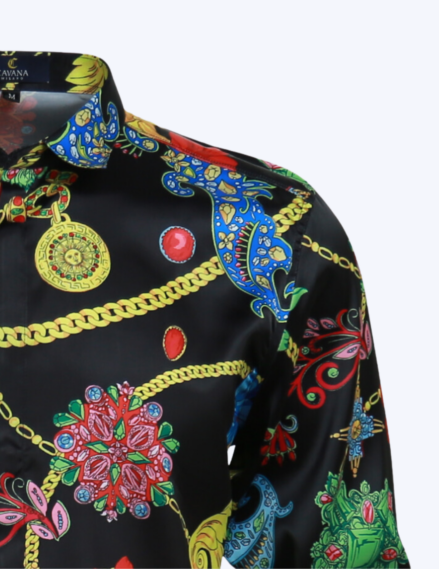 Men's Vintage-Inspired Floral Pattern  Long Sleeve Shirt