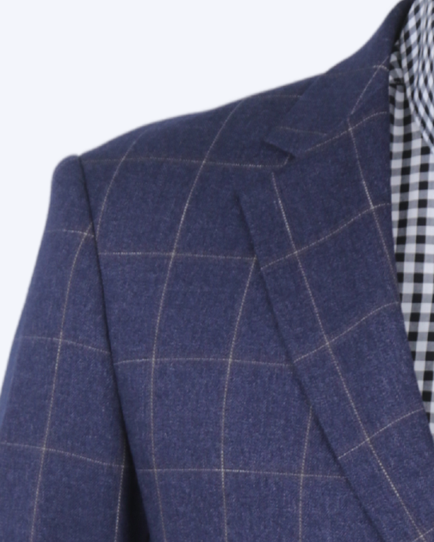 Cavana Men's Checked Bright Blue Blazer