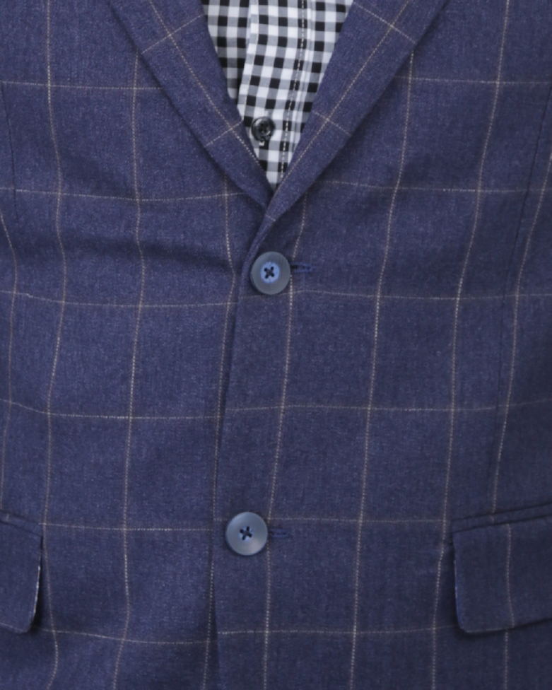 Cavana Men's Checked Bright Blue Blazer