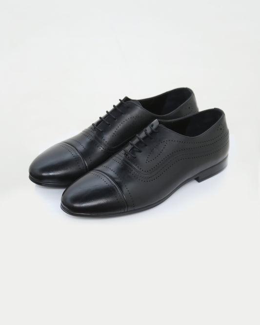 Men's Oxford Leather Black Laceup shoes