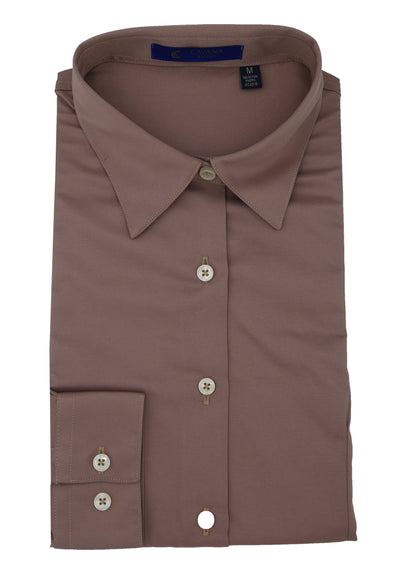 Mocha Brown Elegant Ladies Shirt