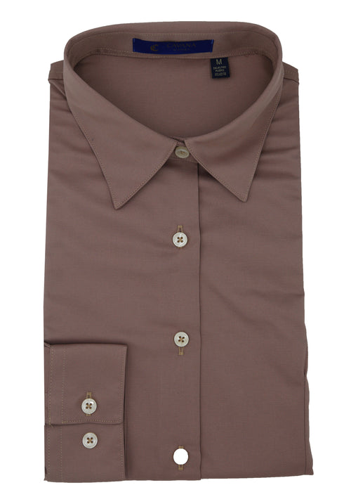 Mocha Brown Elegant Ladies Shirt