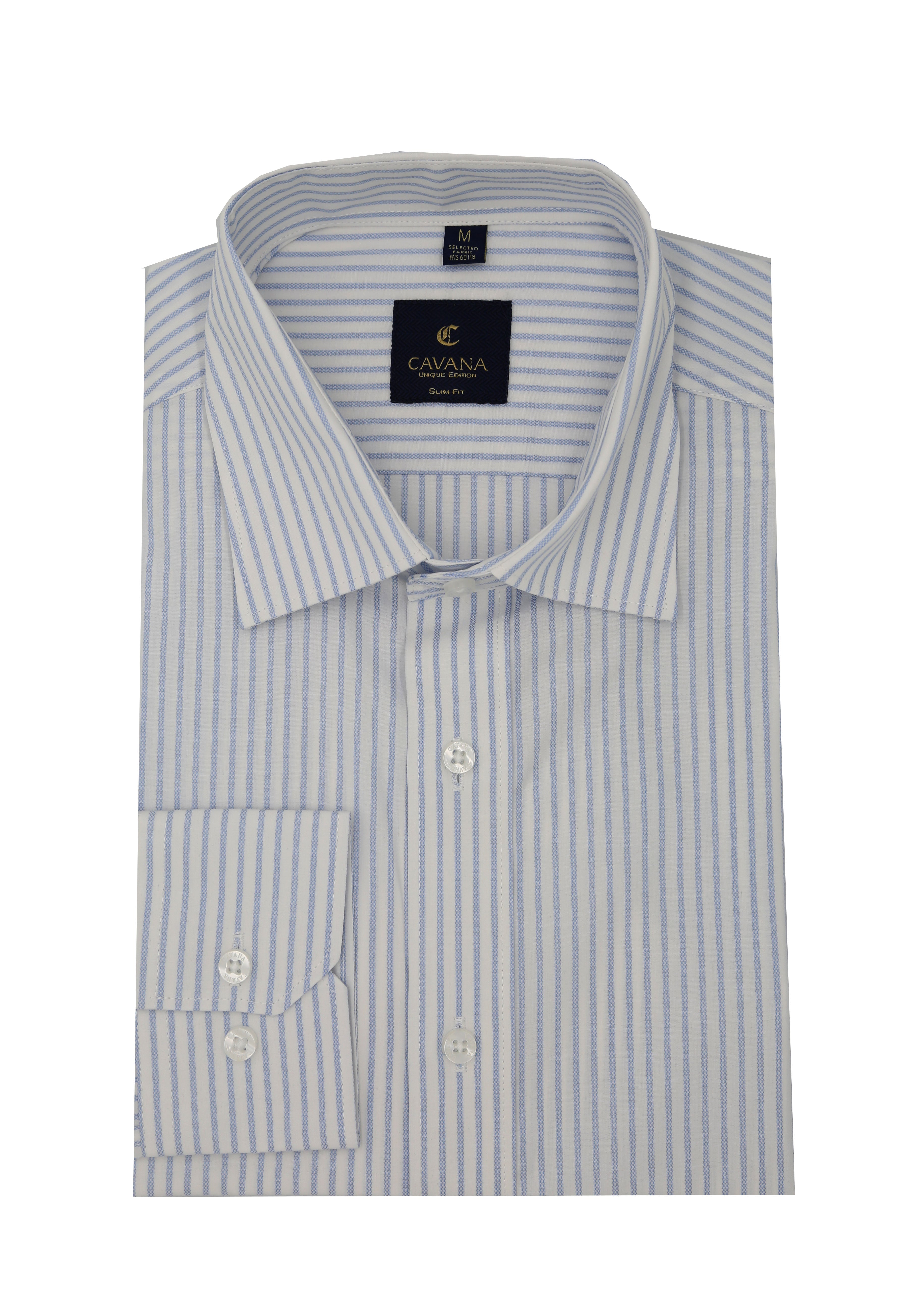 Men’s Grey Striped Formal Shirt – Premium Cotton Office Shirt