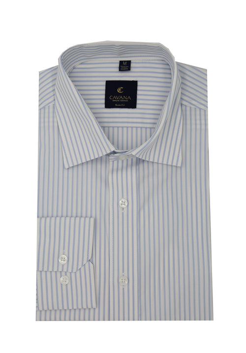 Men’s Grey Striped Formal Shirt – Premium Cotton Office Shirt