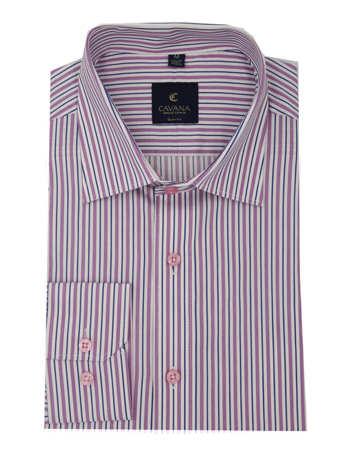Men’s Pink Striped Formal Shirt – Stylish Business Shirt