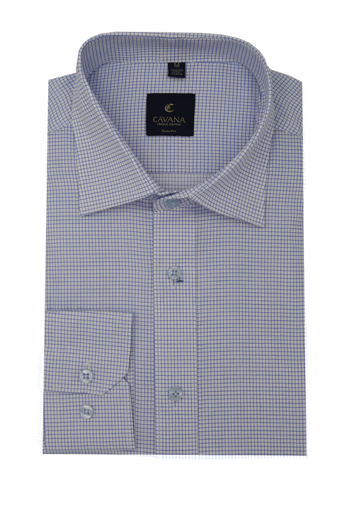 Men’s Light Blue Check Formal Shirt – Classic Office Wear