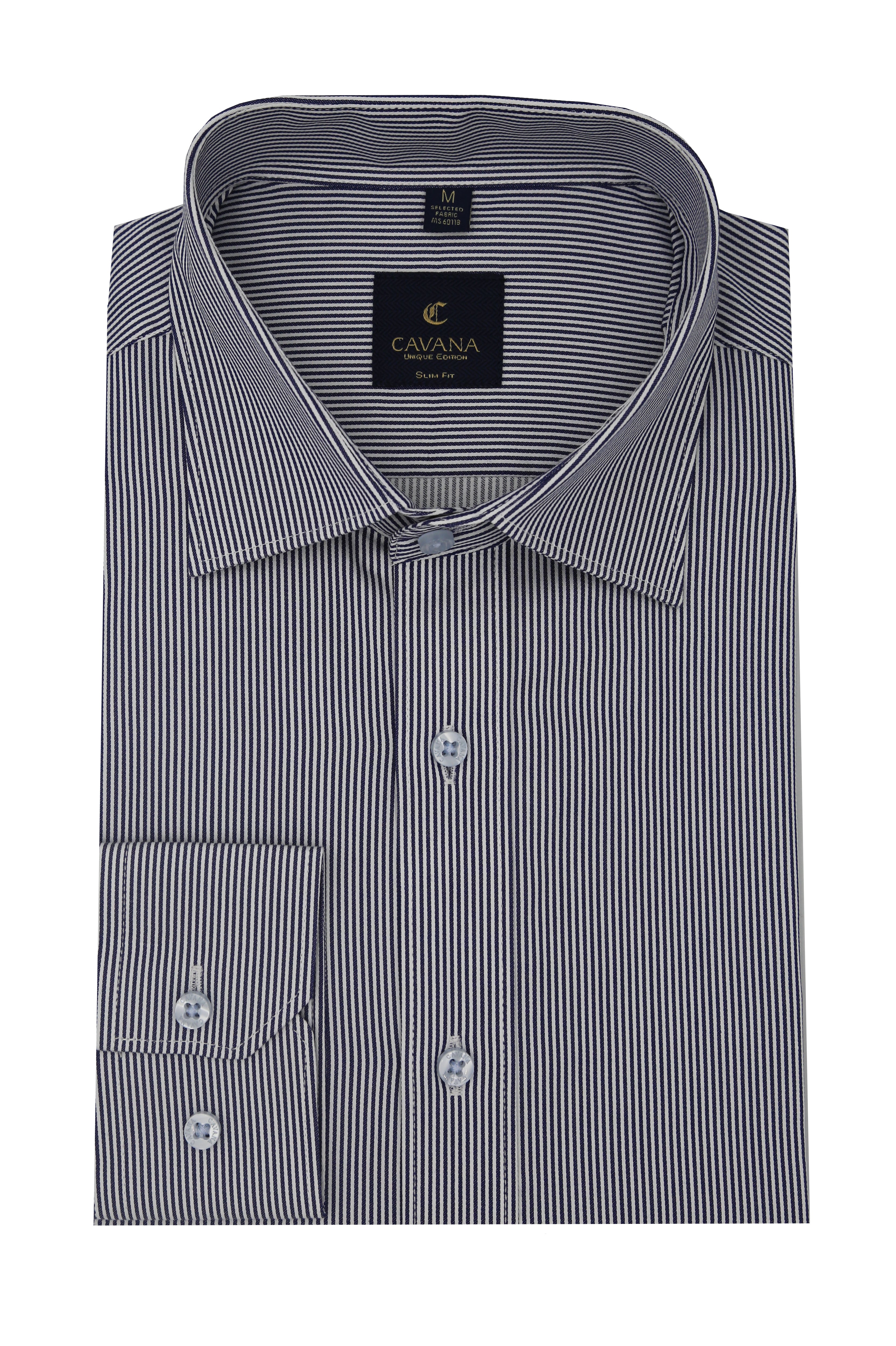 Men’s Grey Striped Formal Shirt – Elegant Office Shirt