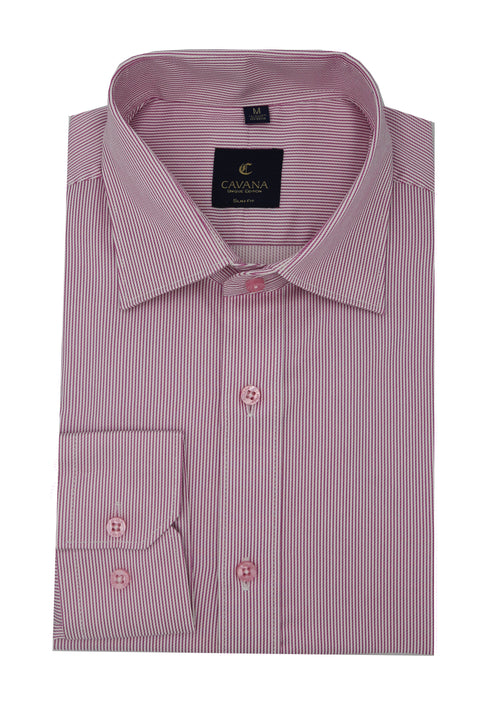 Men’s White Pink Striped Formal Shirt – Stylish Business Shirt