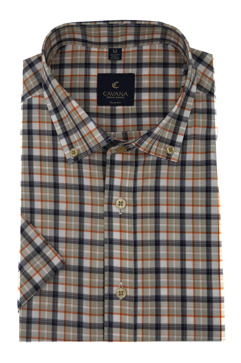 Men’s Multicolor Check Half Sleeve Shirt – Stylish Casual Shirt