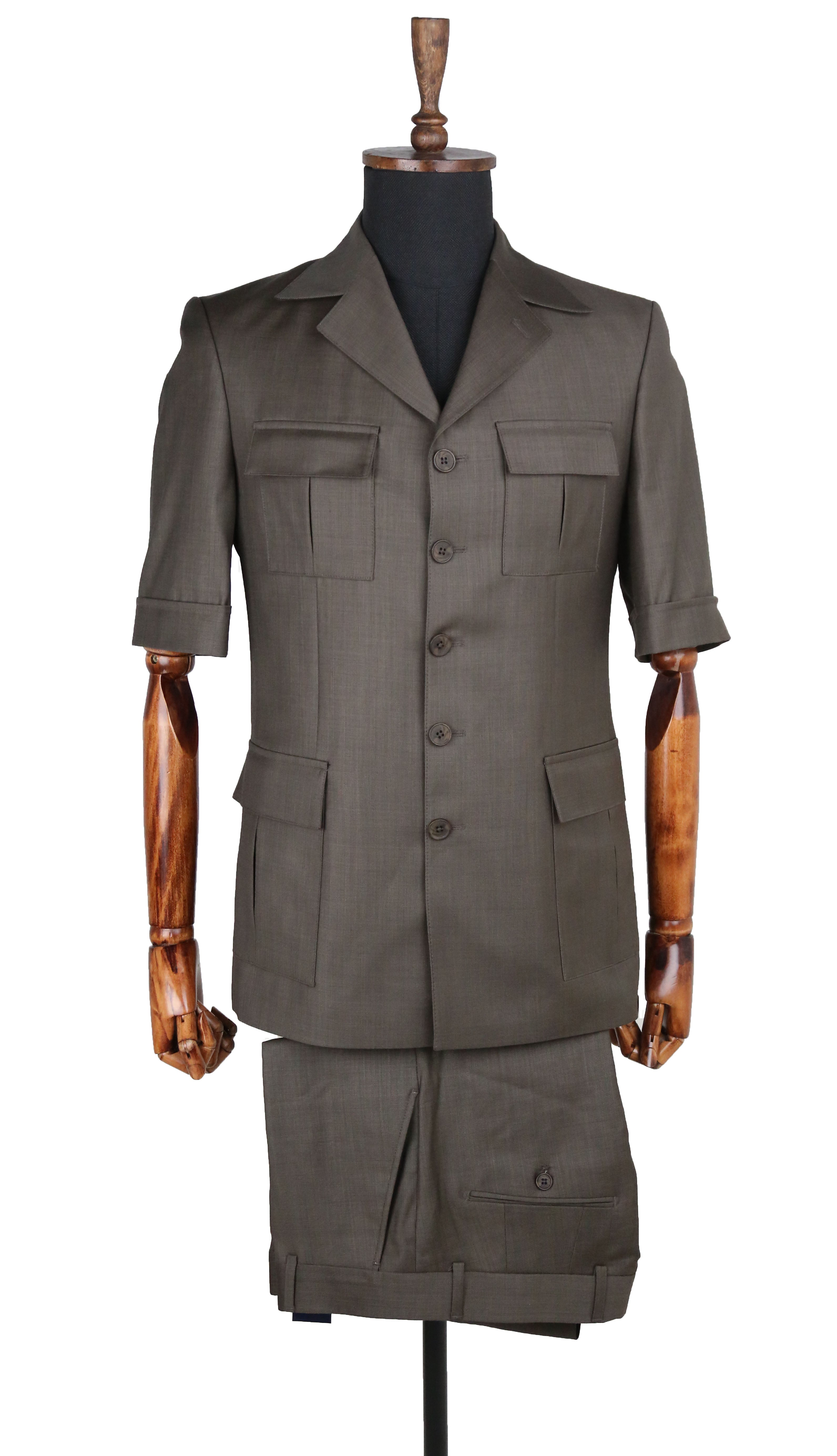 Short sleeve safari suit -African Men's Safari suit-100% wool