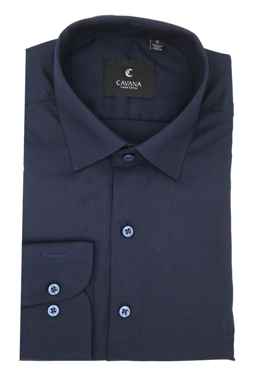 Men’s Navy Blue Formal Shirt – Classic Business Dress Shirt