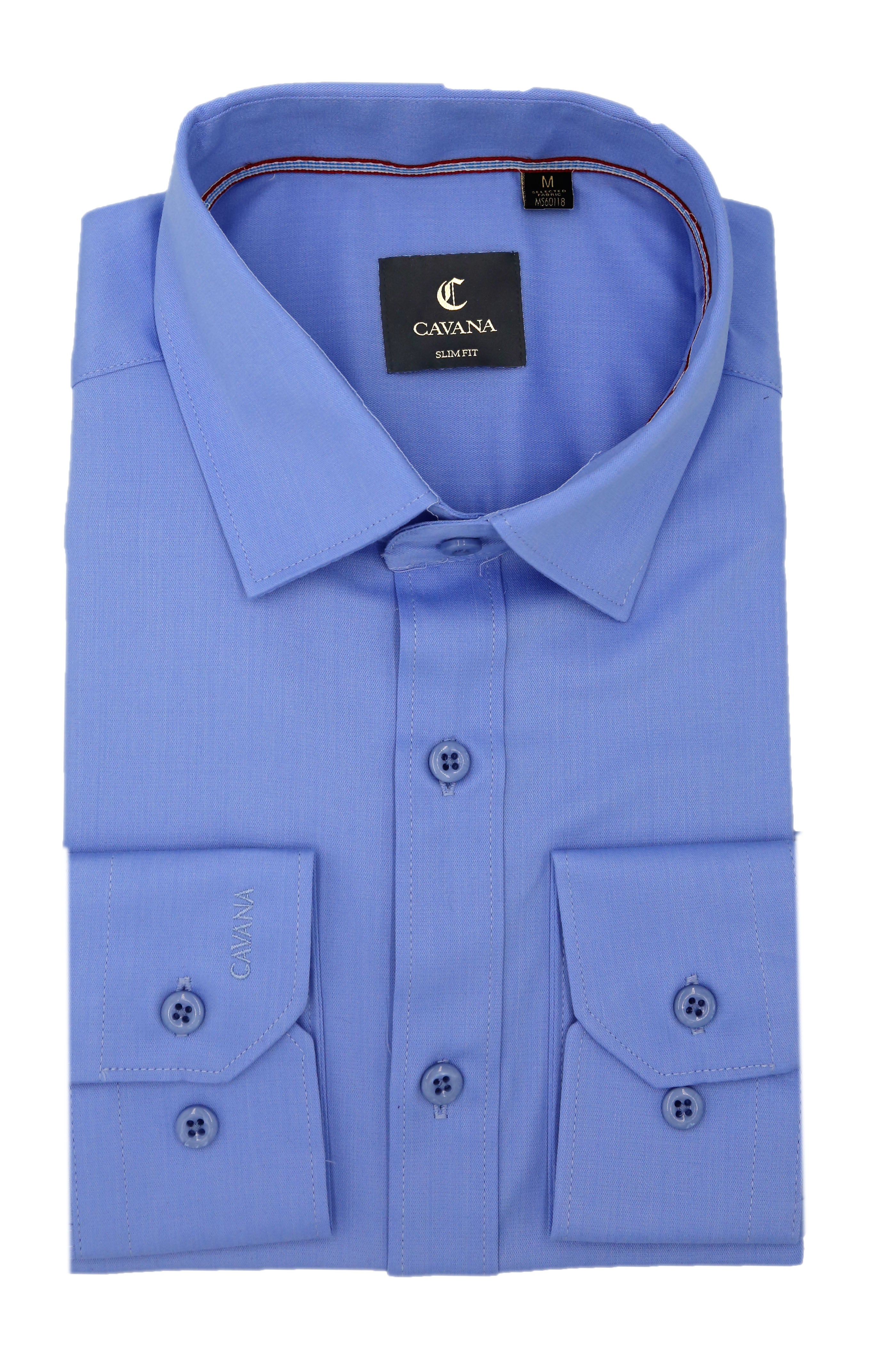 Men’s Light Blue Cotton Dress Shirt – Classic Office Shirt