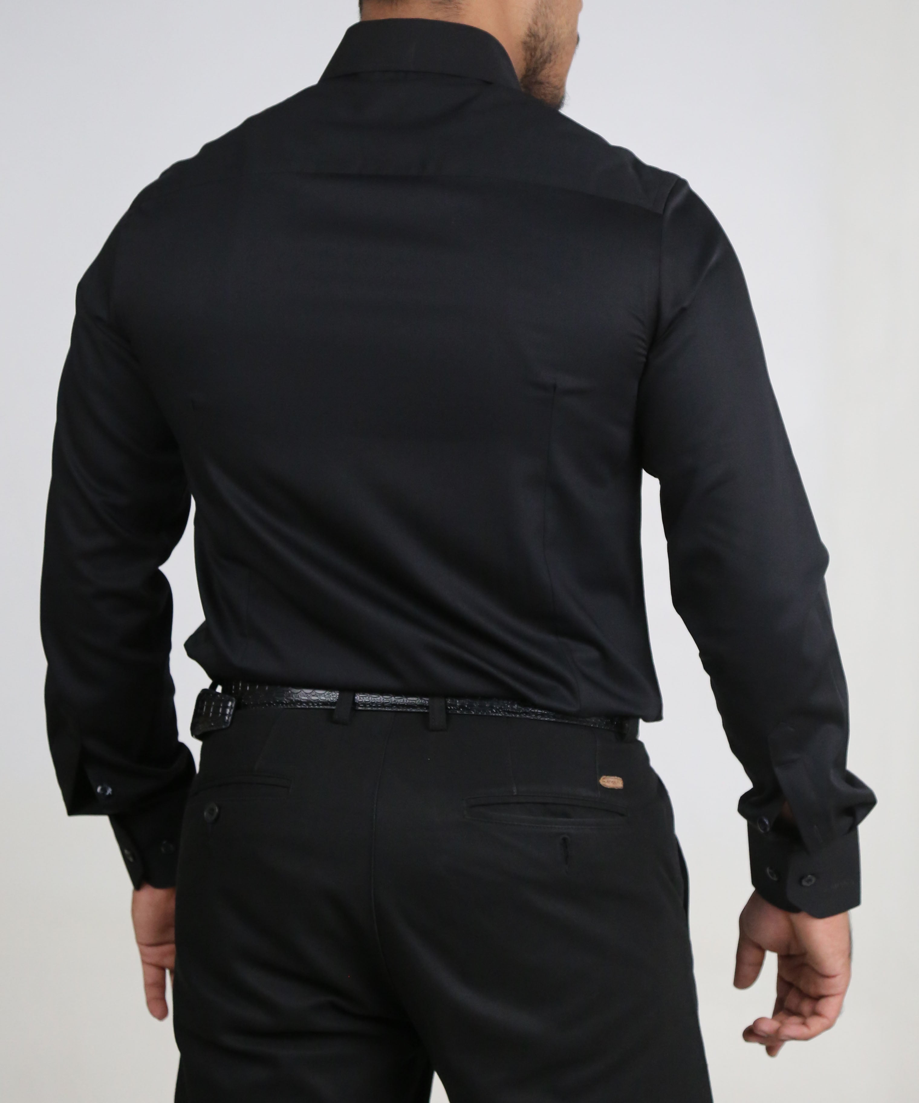 Men’s Black Formal Dress Shirt – Premium Slim Fit