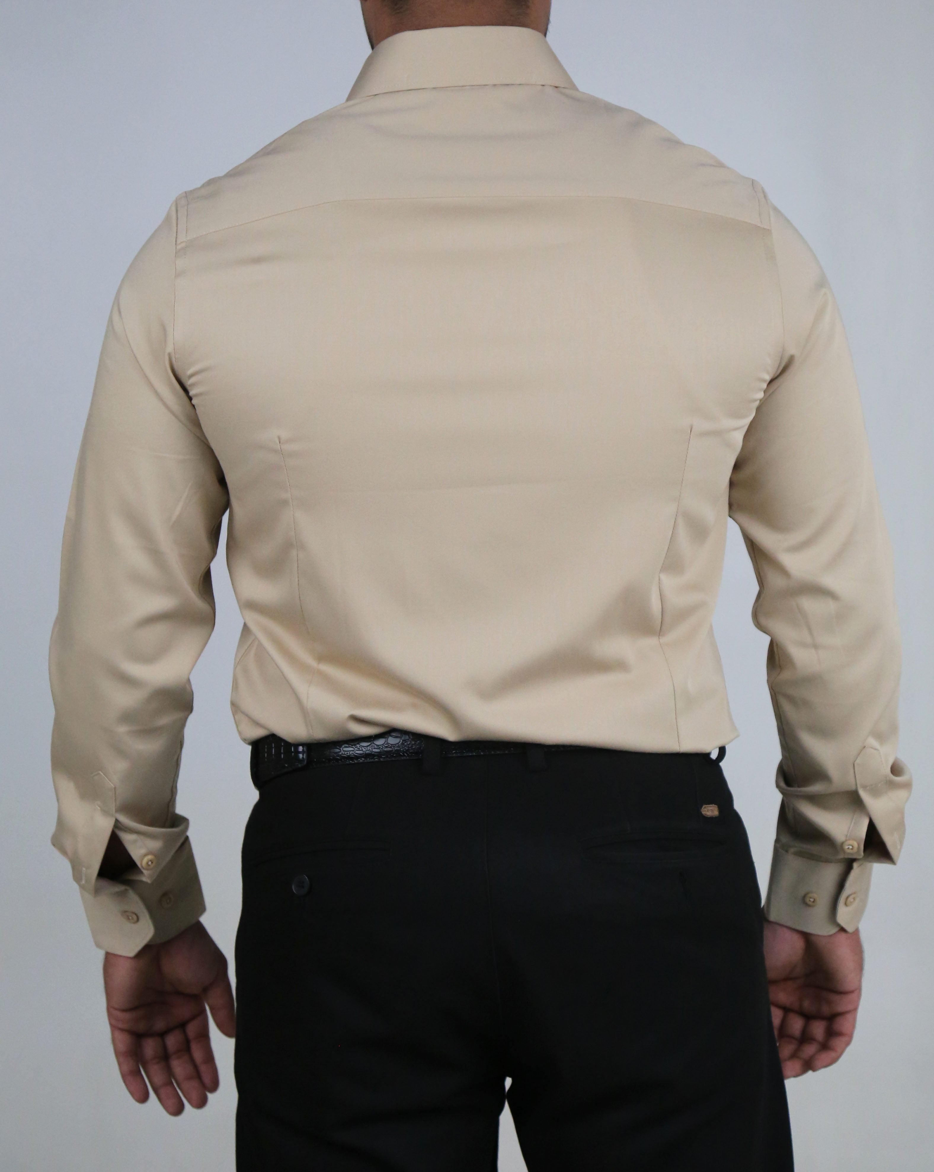 Men’s Beige Premium Formal Shirt – Smart Office Wear