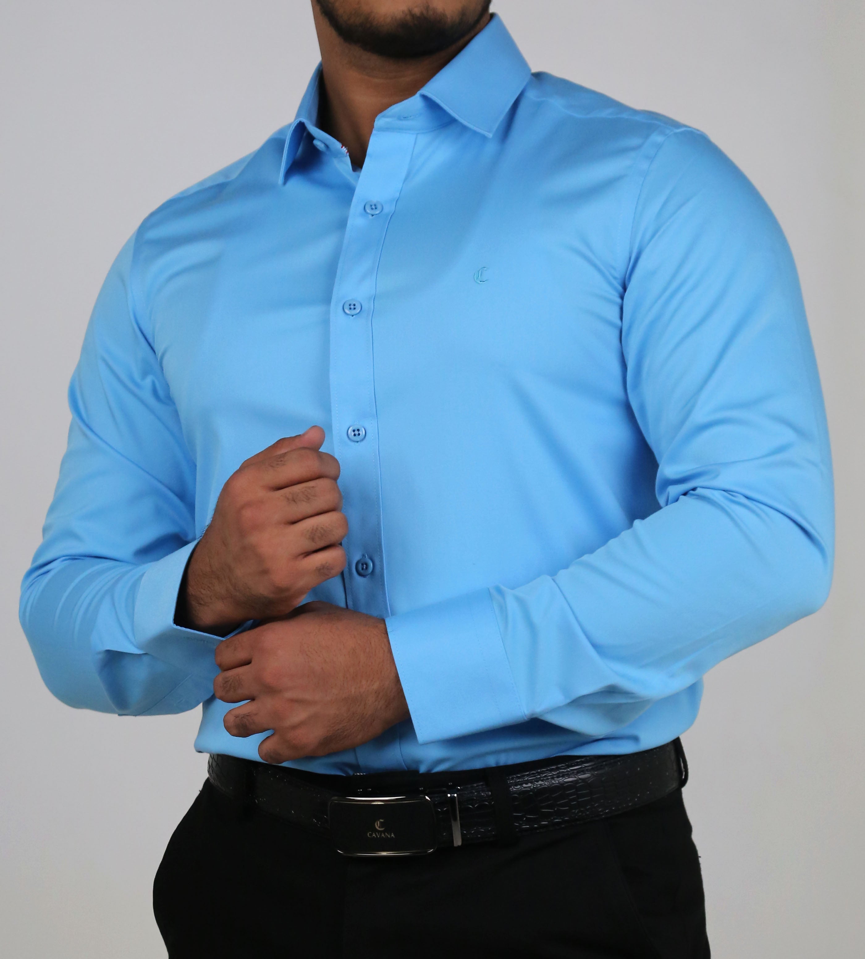 Men’s Steel Blue Formal Shirt – Stylish Business Shirt