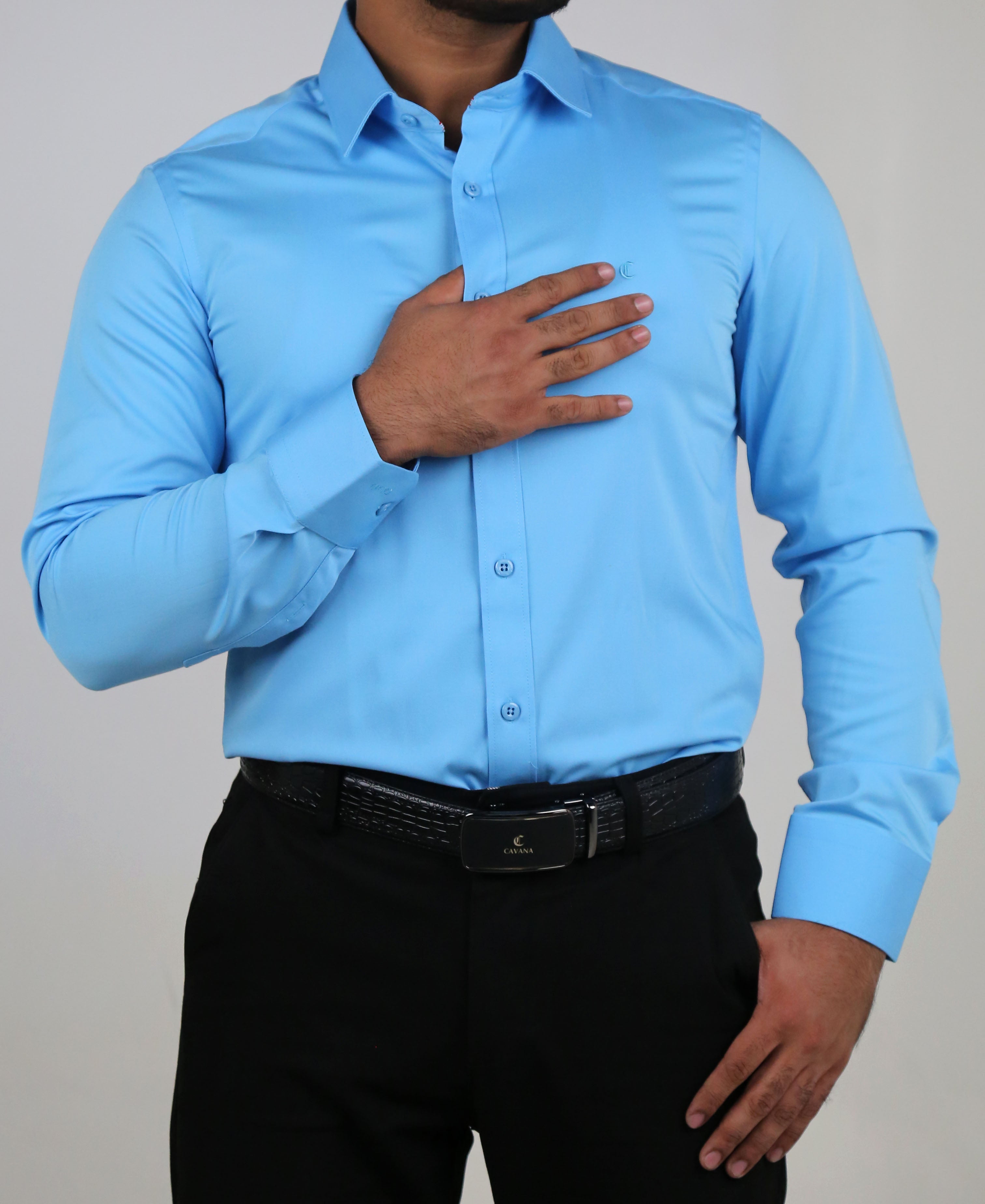 Men’s Steel Blue Formal Shirt – Stylish Business Shirt