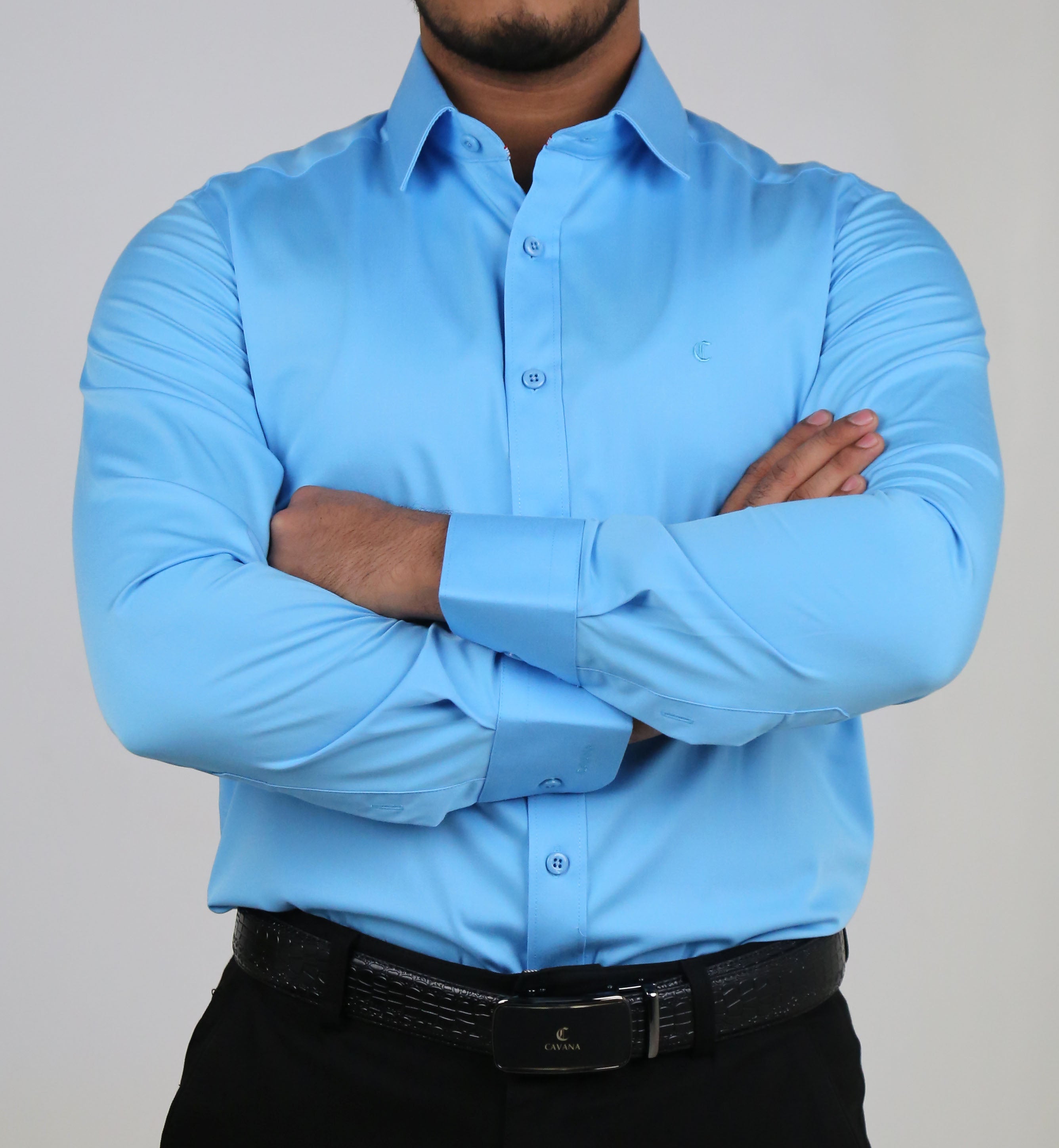 Men’s Steel Blue Formal Shirt – Stylish Business Shirt