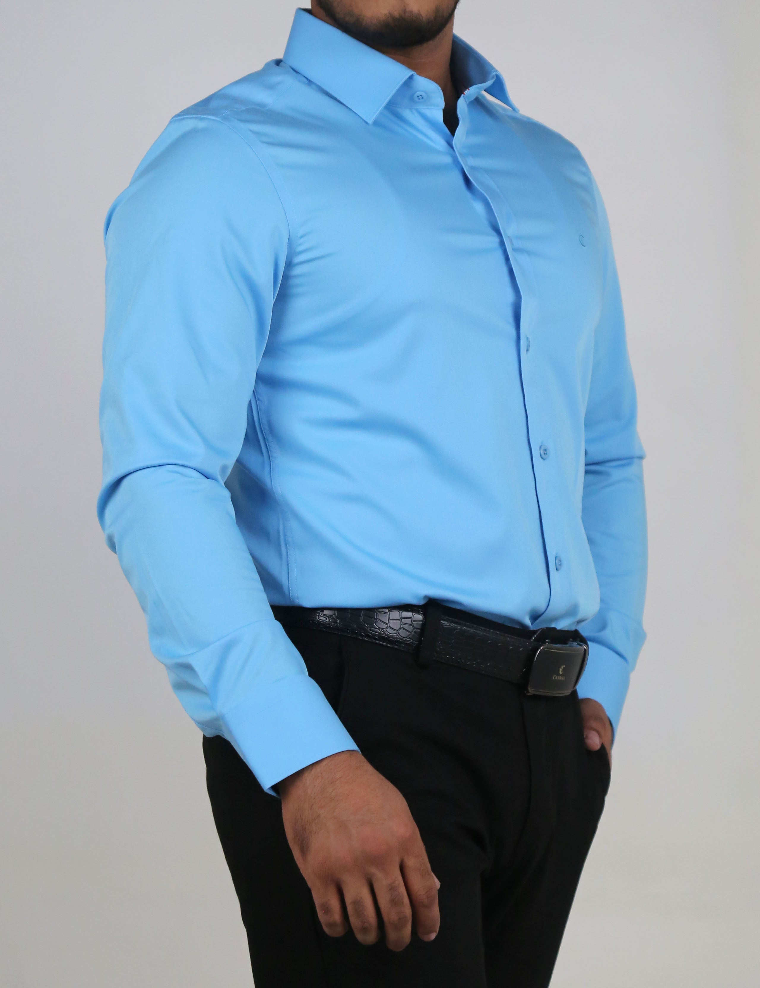 Men’s Steel Blue Formal Shirt – Stylish Business Shirt