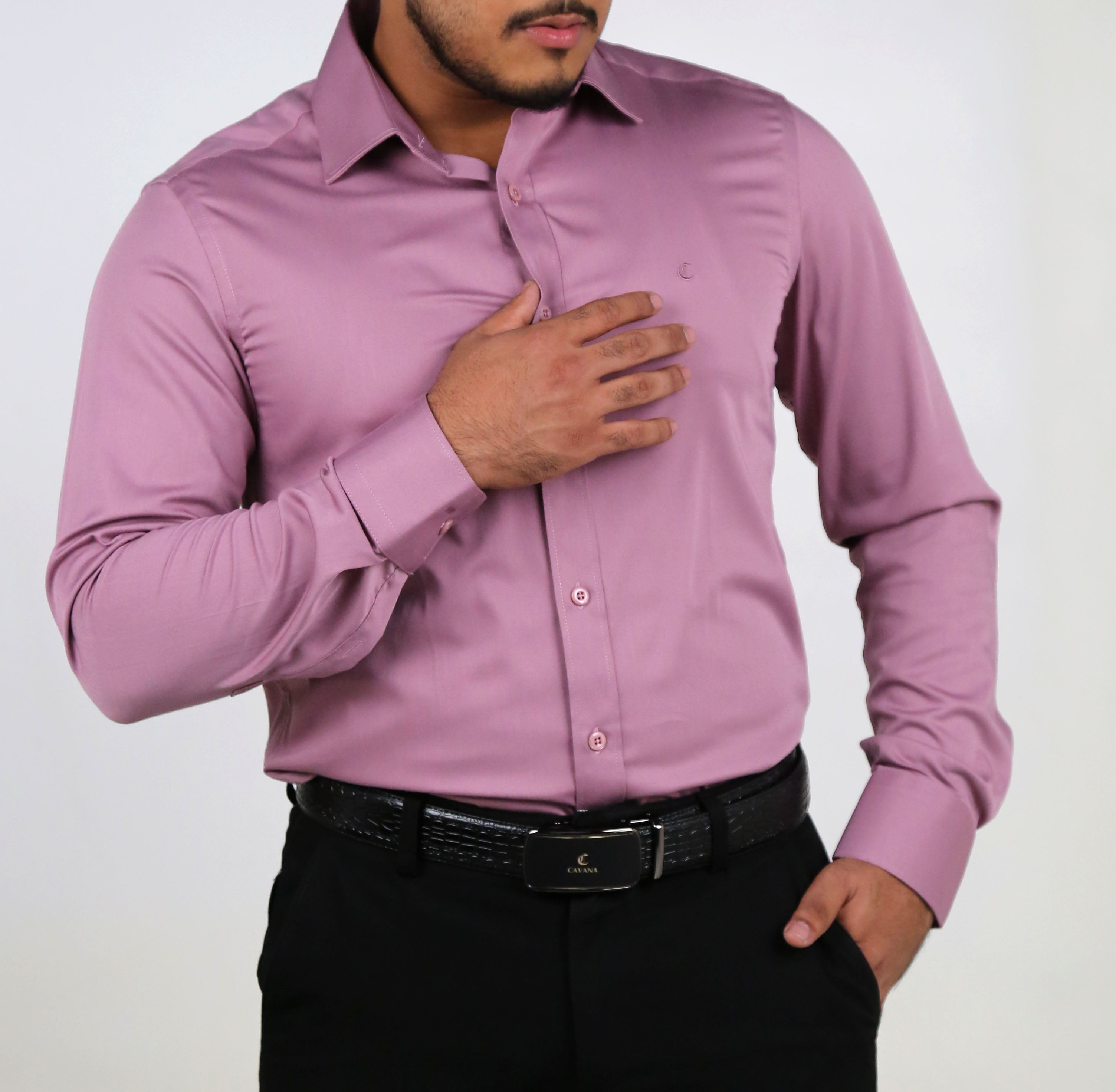 Men’s Dusty Rose Premium Cotton Oxford Formal Shirt – Slim Fit