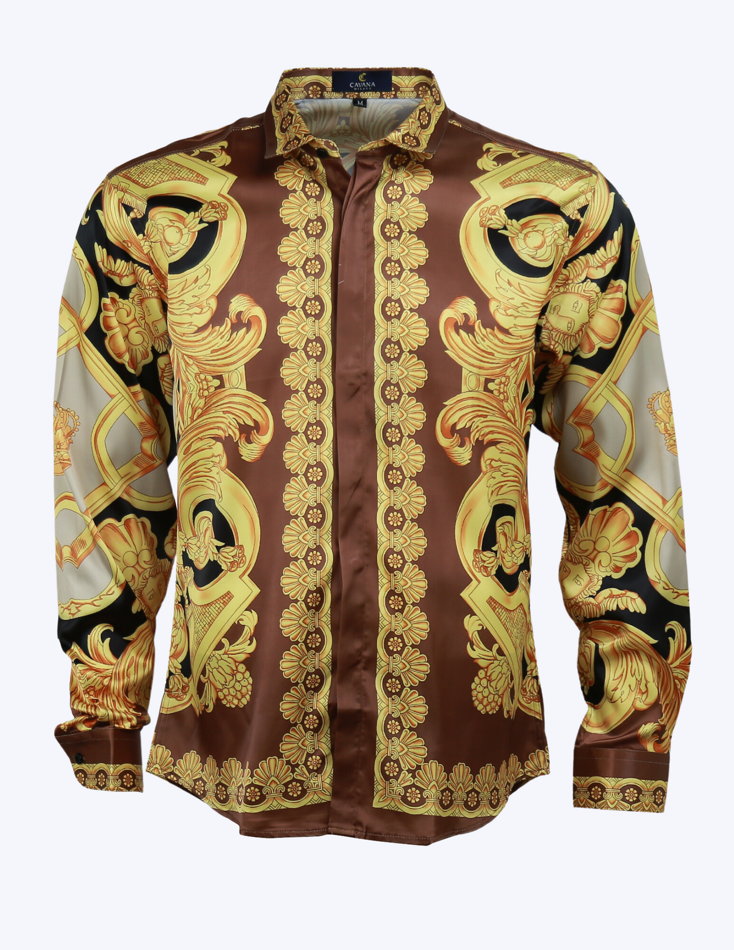 Men's Vintage Floral Pattern Long Sleeve Shirt