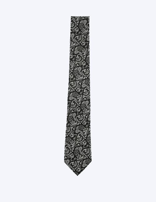 Black Necktie with paisley design