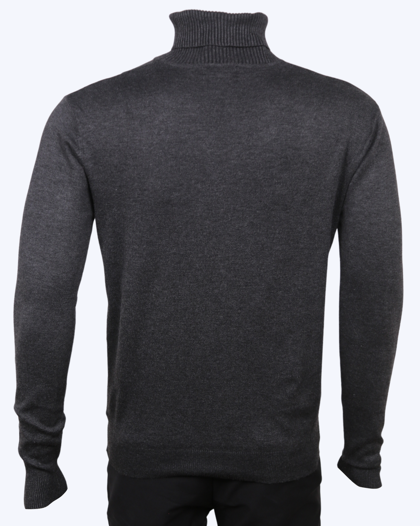 Men's Stylish Solid High Neck Warm Top, Long Sleeve Sweater