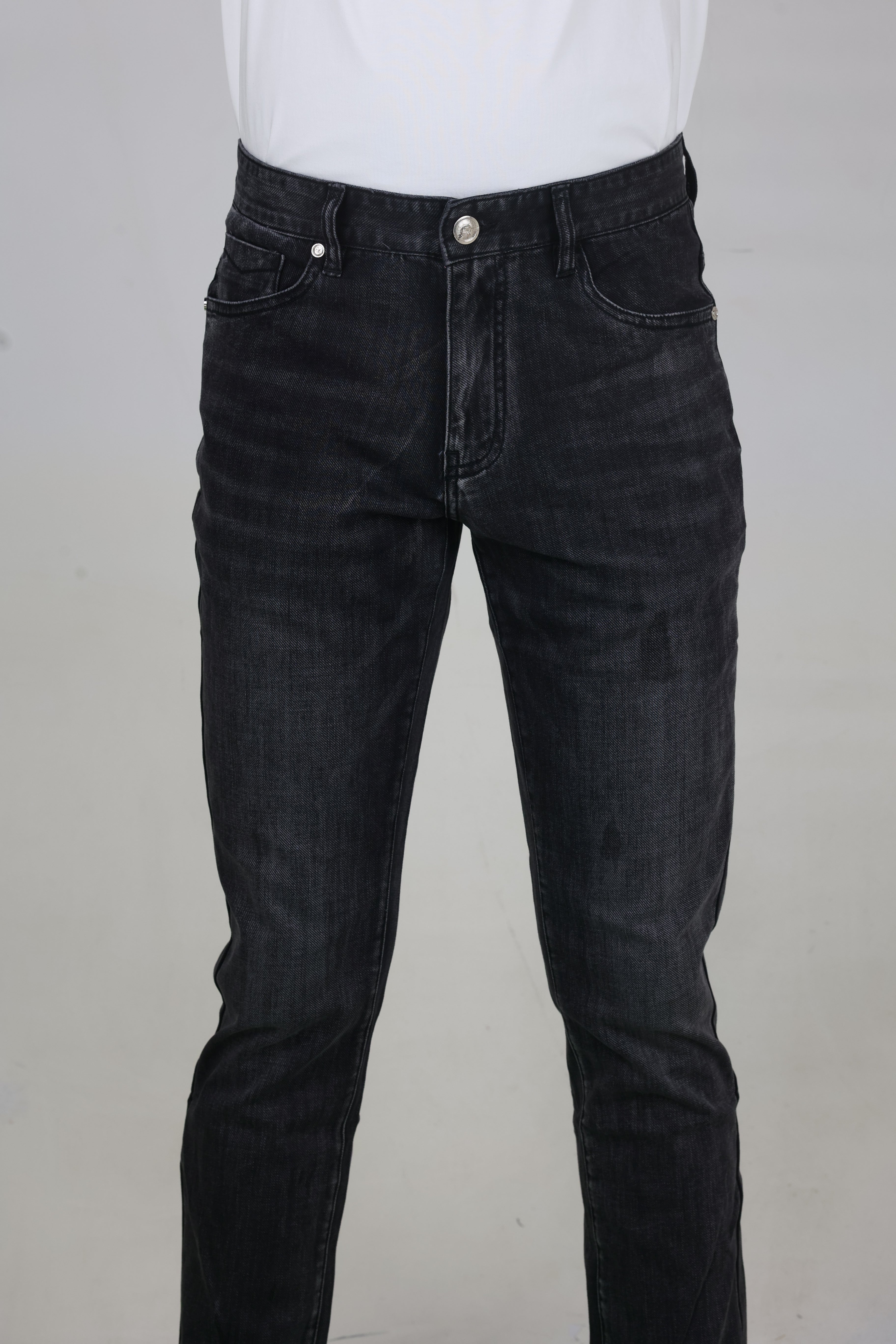 Men's Regular Fit Black Stretch Denim Jeans