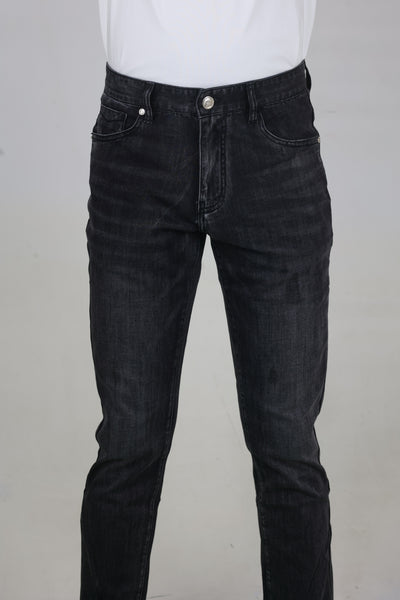Men's Regular Fit Black Stretch Denim Jeans