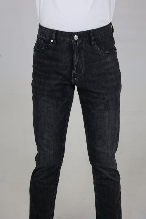 Men's Regular Fit Black Stretch Denim Jeans
