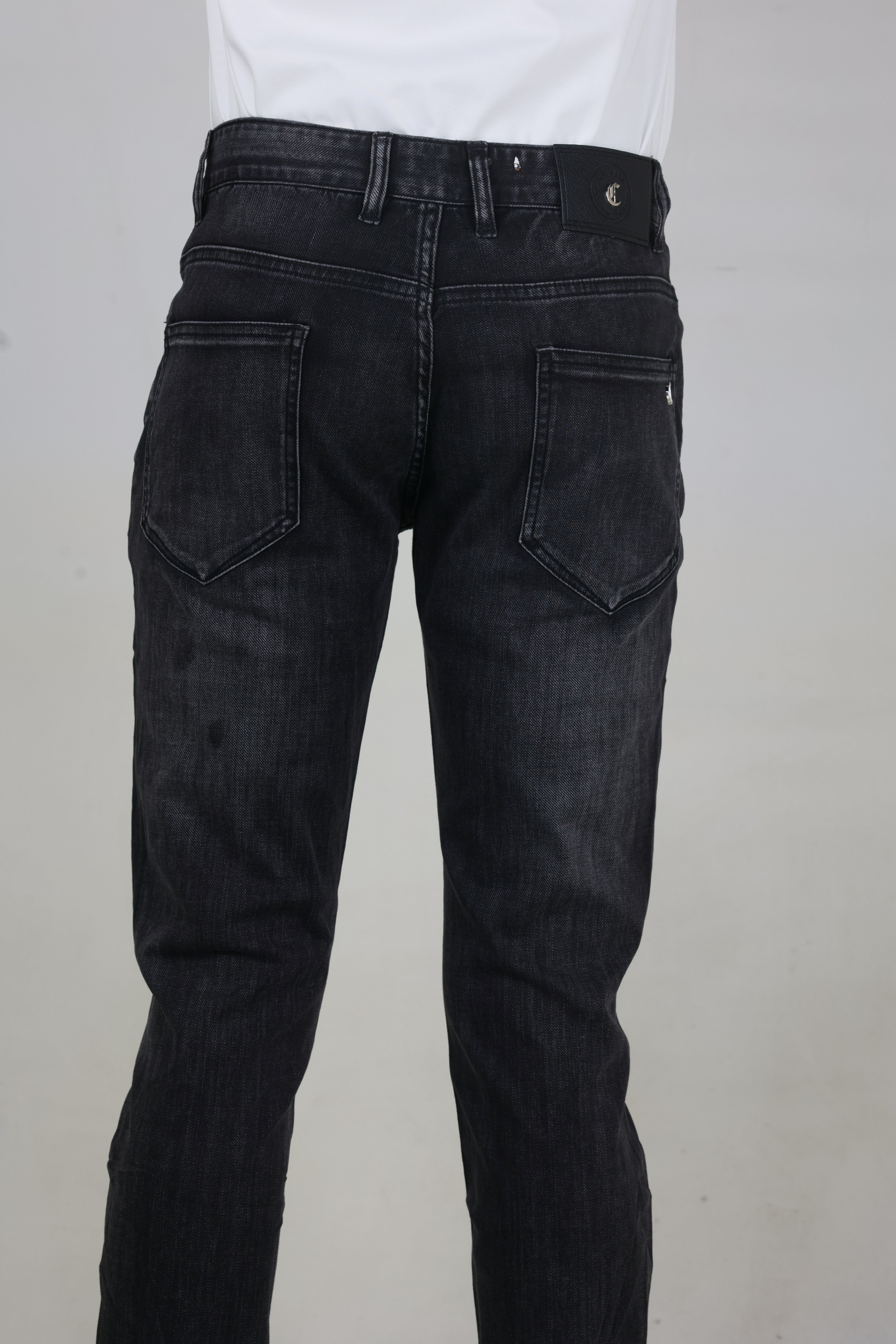 Men's Regular Fit Black Stretch Denim Jeans