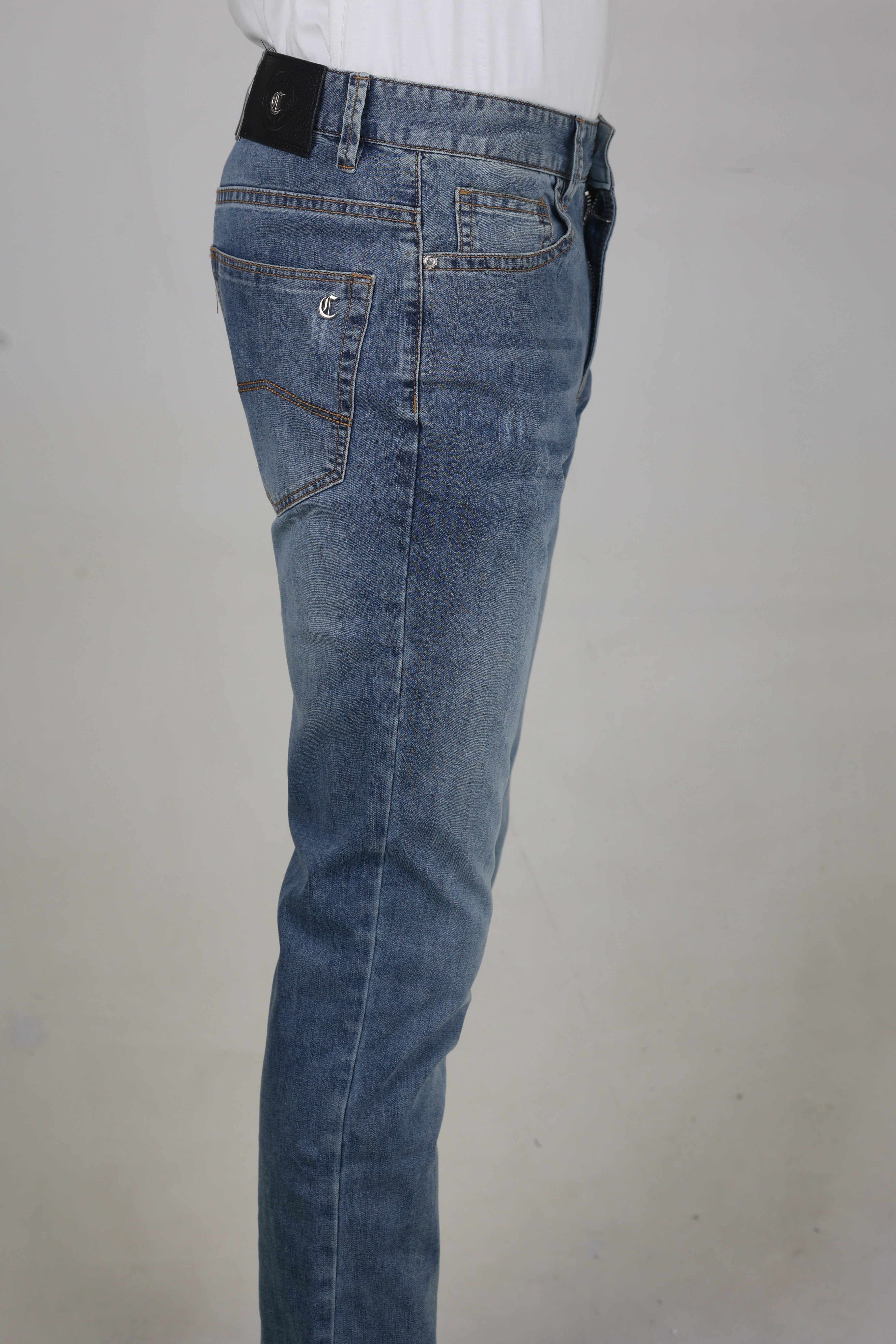 Classic Slim Fit Black Denim Jeans for Men