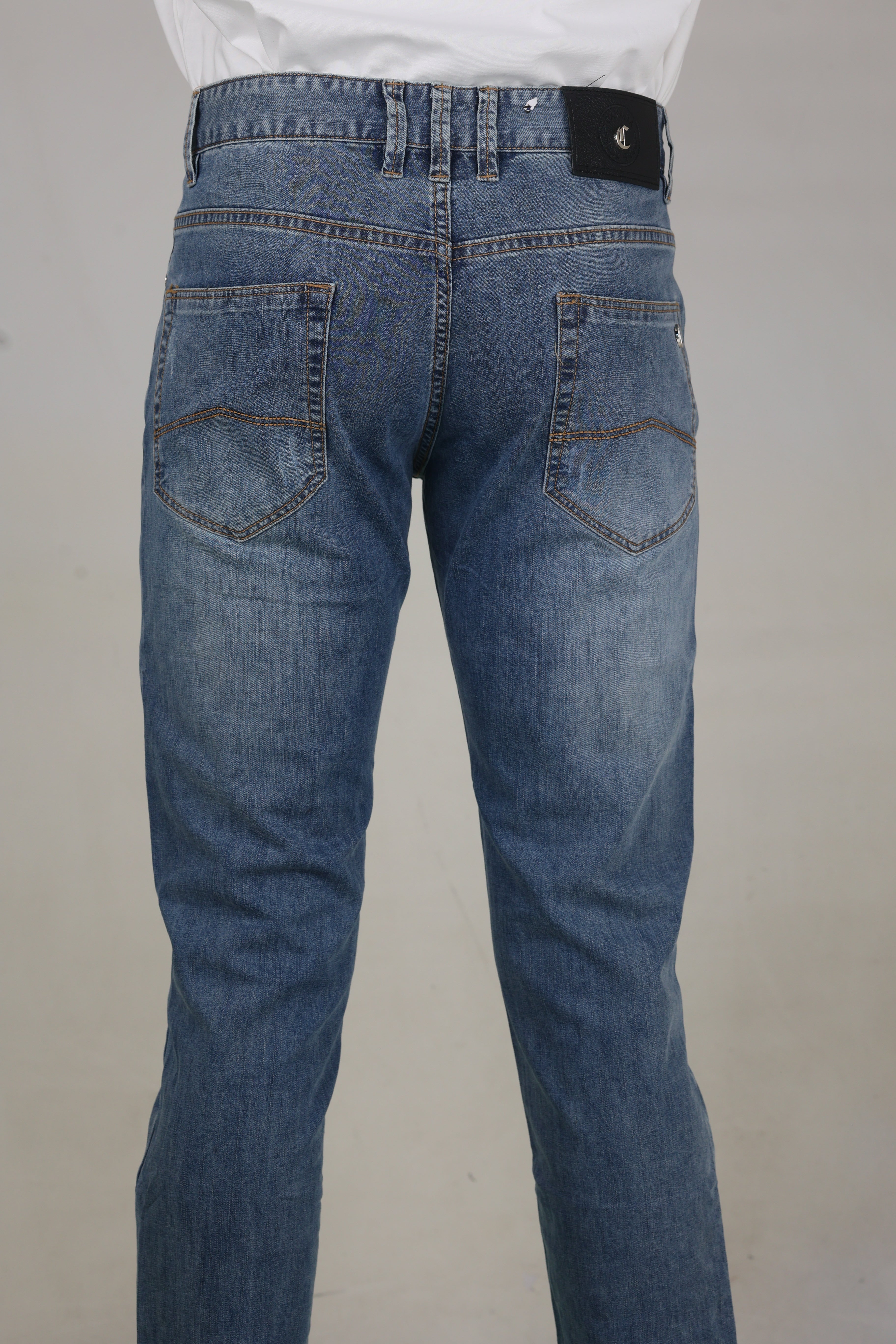 Classic Slim Fit Black Denim Jeans for Men