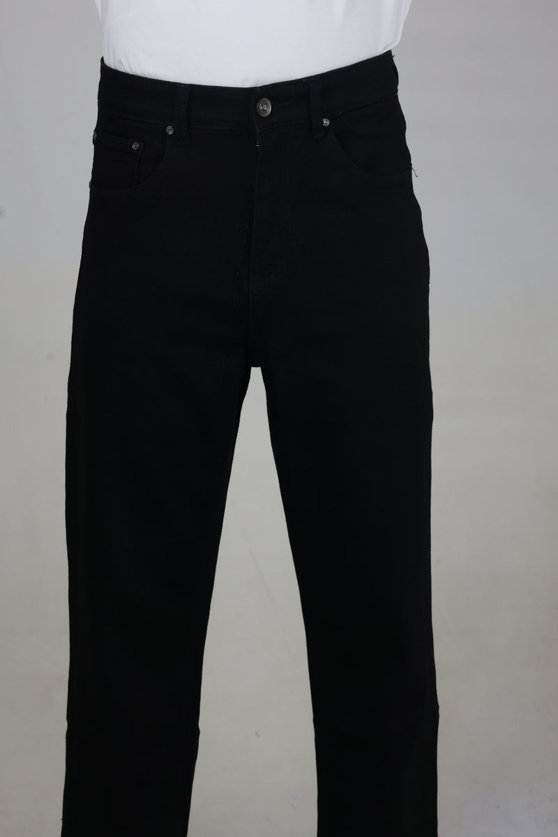 Classic Slim Fit Black Denim Jeans for Men