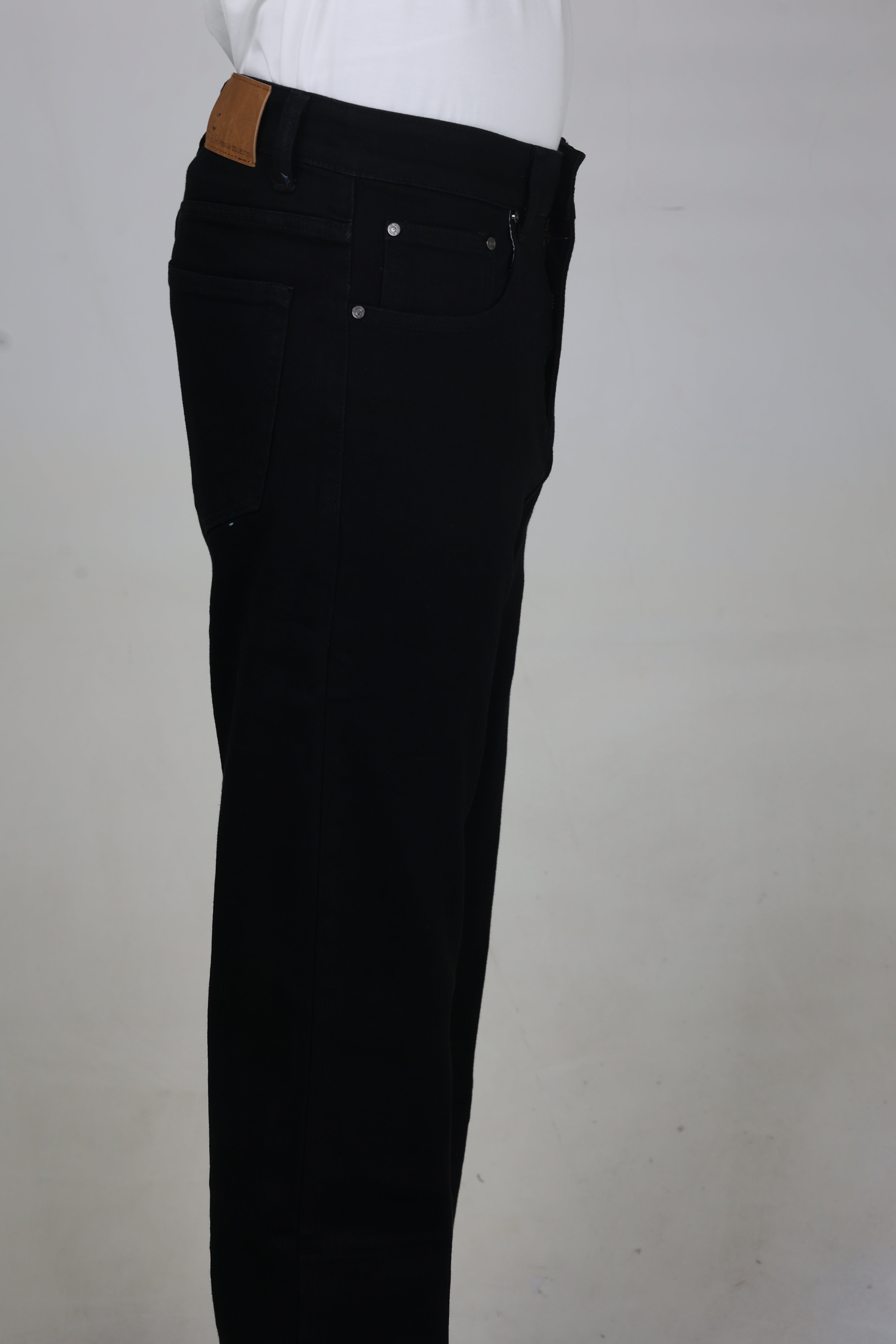 Classic Slim Fit Black Denim Jeans for Men