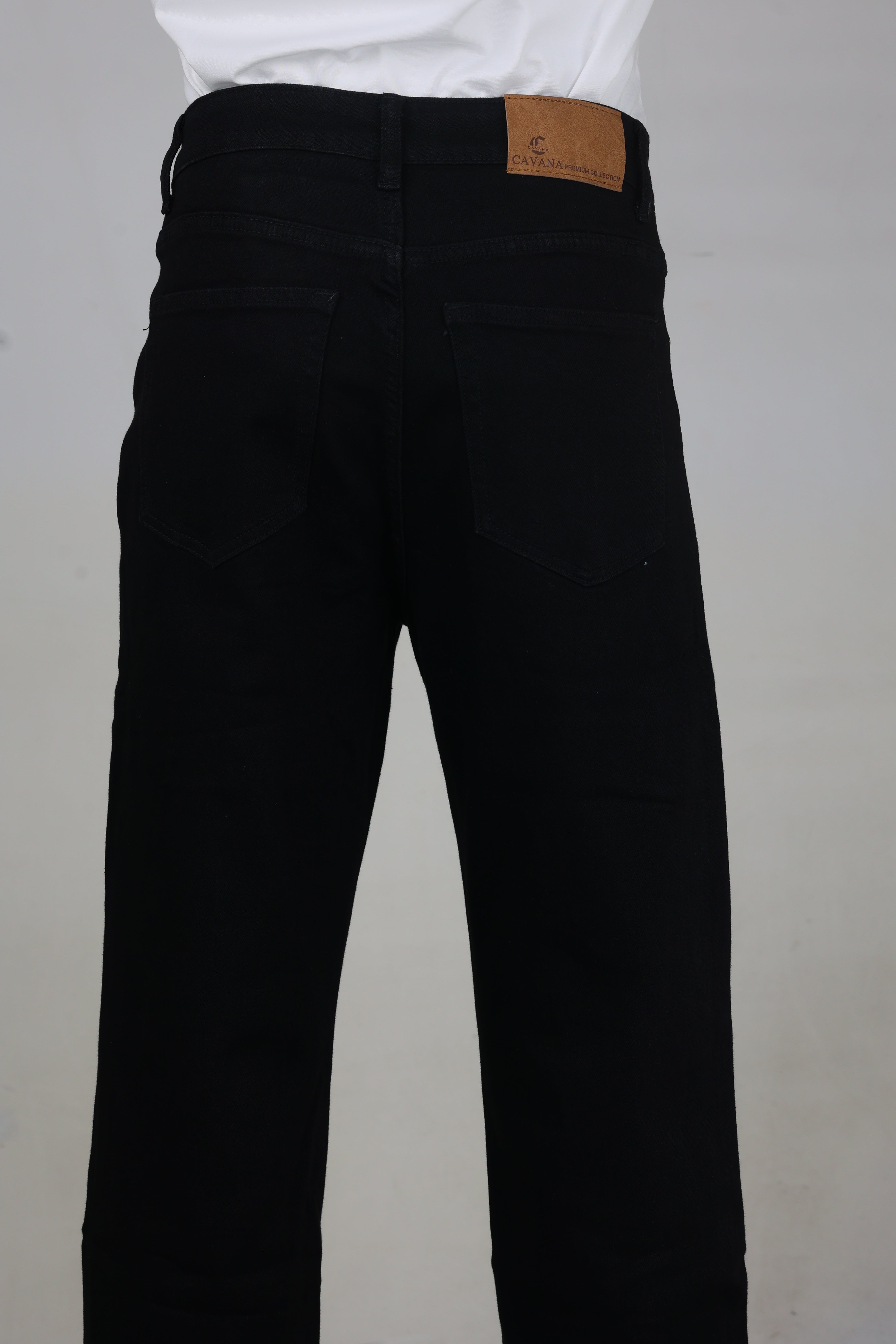 Classic Slim Fit Black Denim Jeans for Men