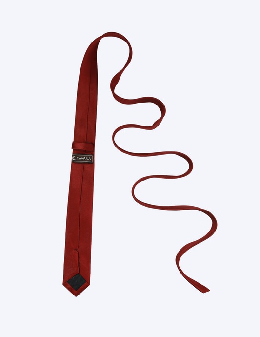 Men's Stylish Solid Color Maroon  Necktie