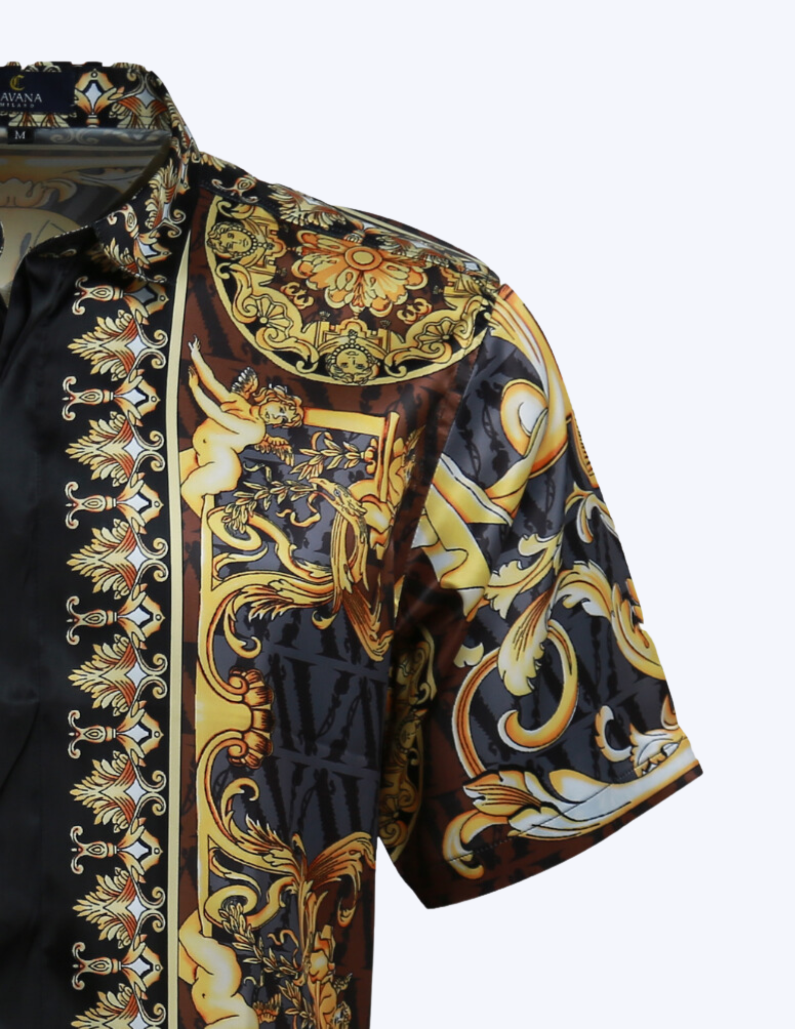 Men's Vintage Floral Print Short Sleeve Lapel Shirt