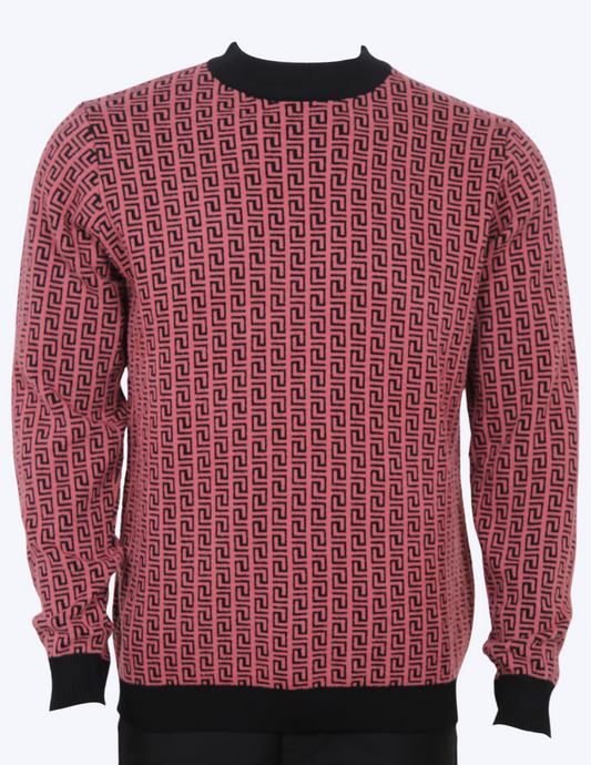 Men's Solid Knitted Pullover, Casual Long Sleeve Sweater