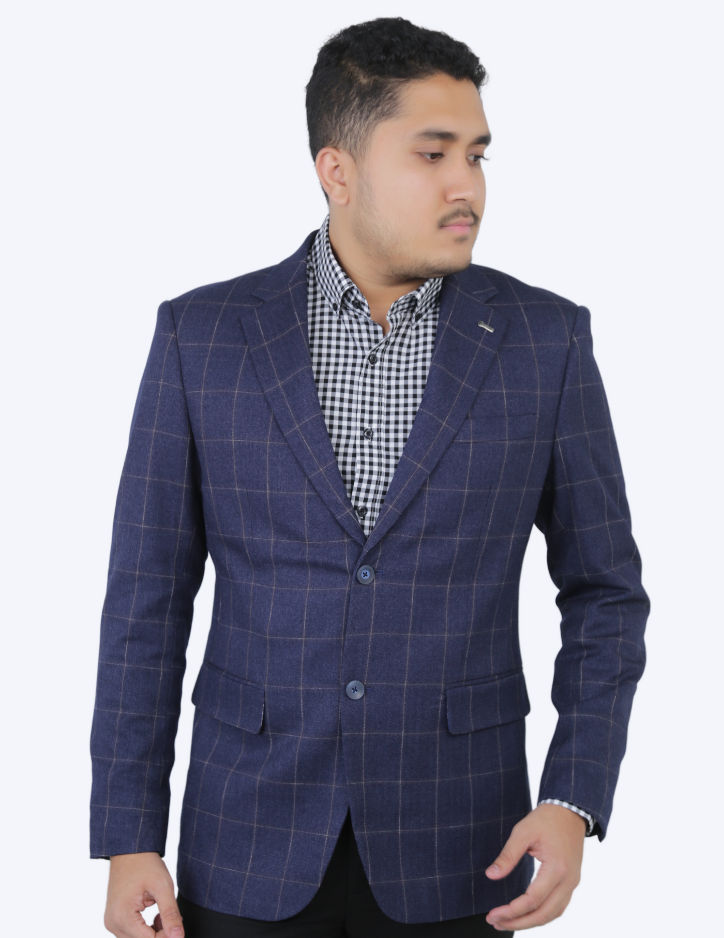 Cavana Men's Checked Bright Blue Blazer