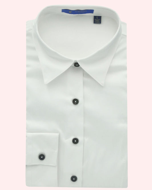 Cavana Women's Formal White Black Button Shirt