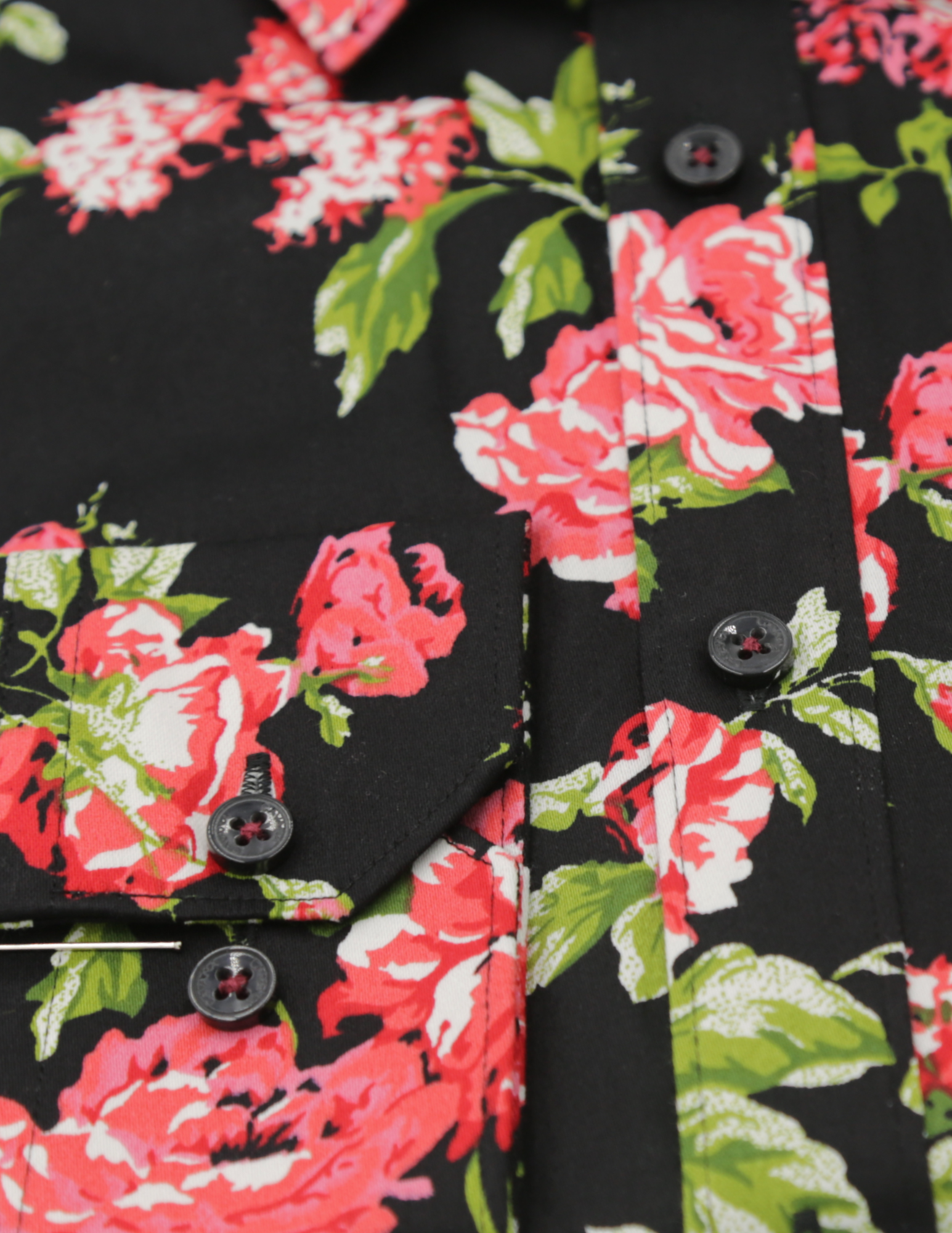 Men's Floral Pattern Lapel Shirt
