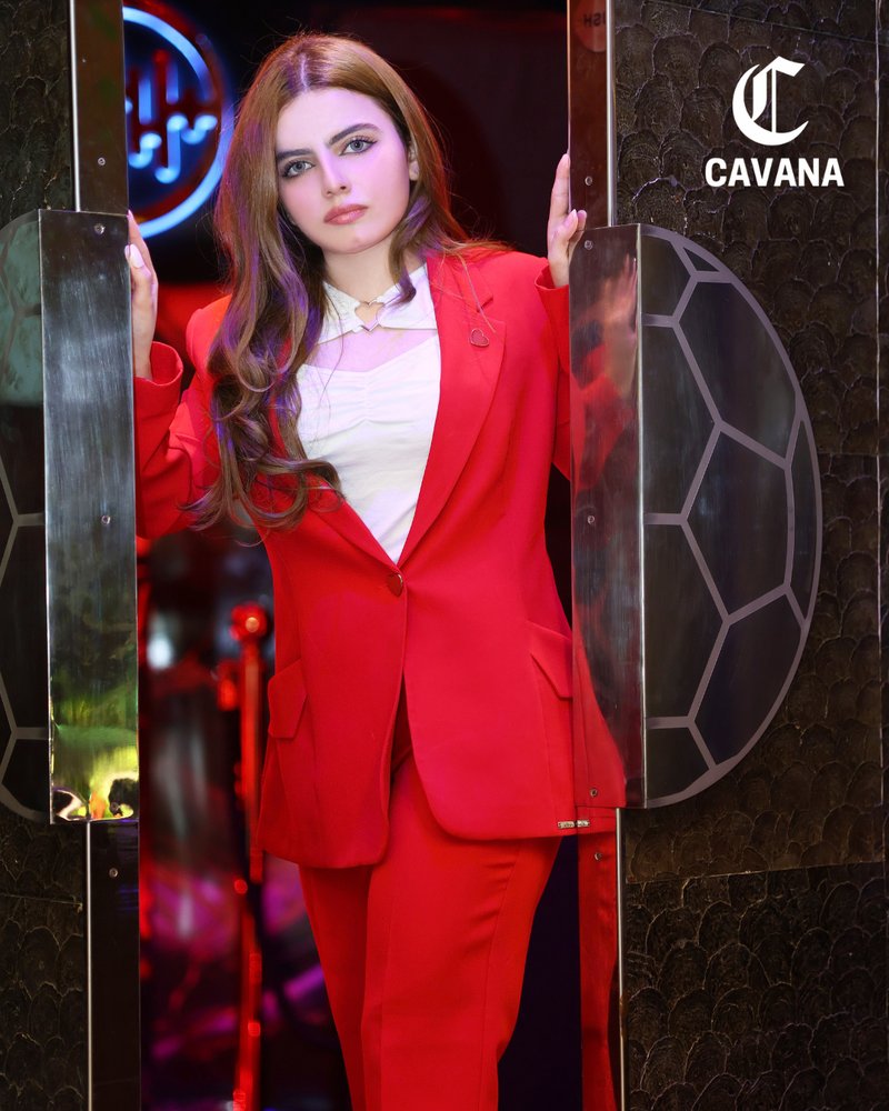 Elegant Red Women’s Suit – Office & Party Wear