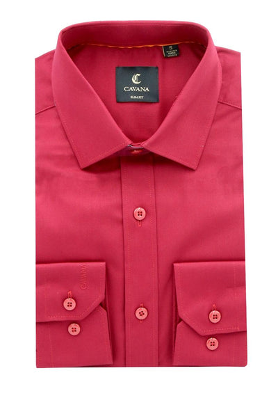Men's Classic Red Cotton Oxford Formal Shirt – Slim Fit