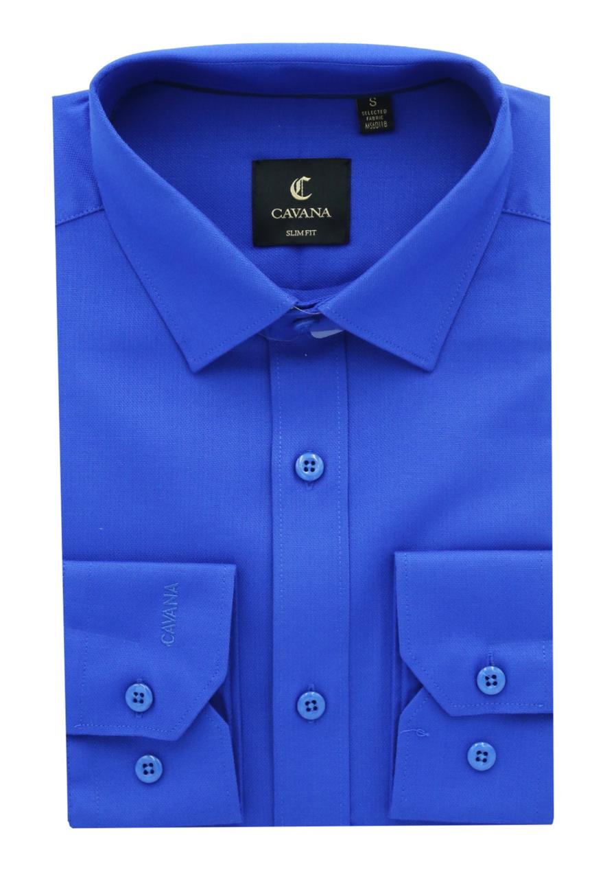 Men's Royal Blue Oxford Formal Dress Shirt – Premium Office Wear