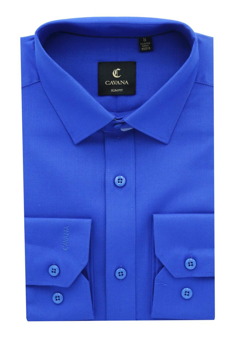 Men's Royal Blue Oxford Formal Dress Shirt – Premium Office Wear
