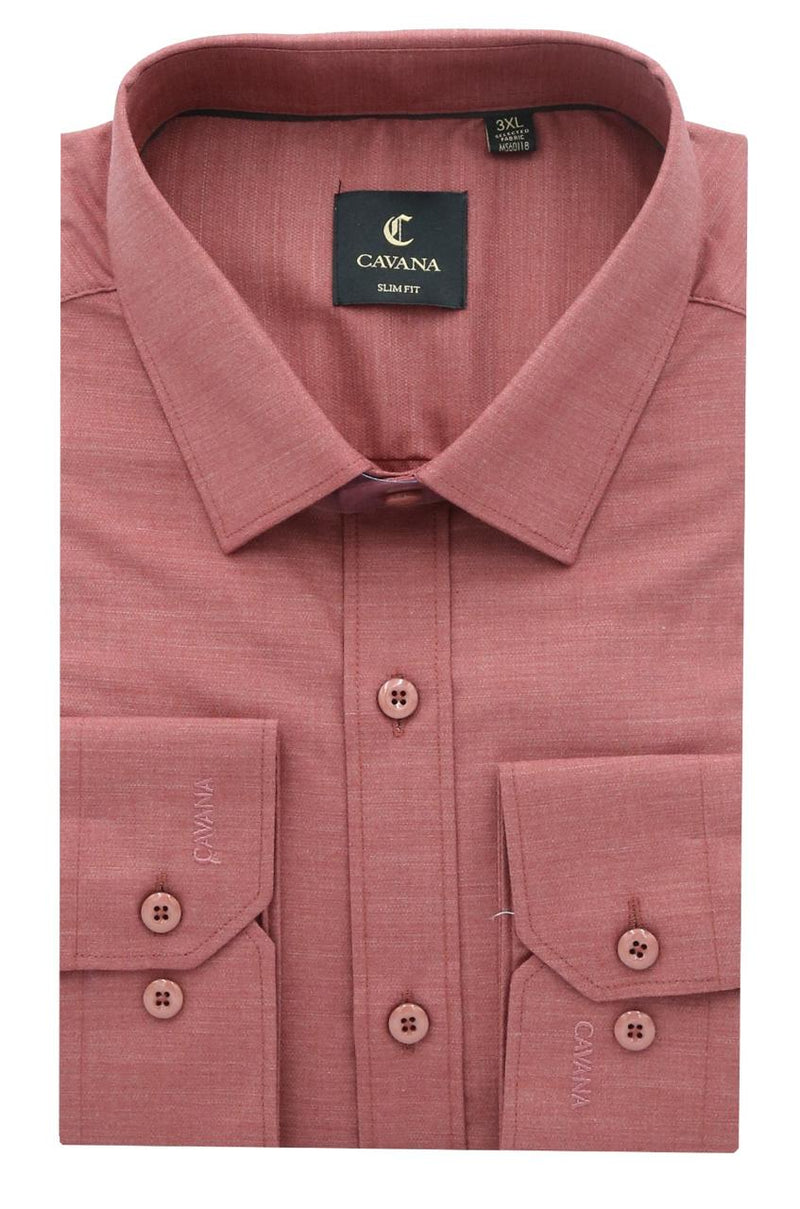 Men's Salmon Pink Oxford Formal Shirt – Premium Slim Fit