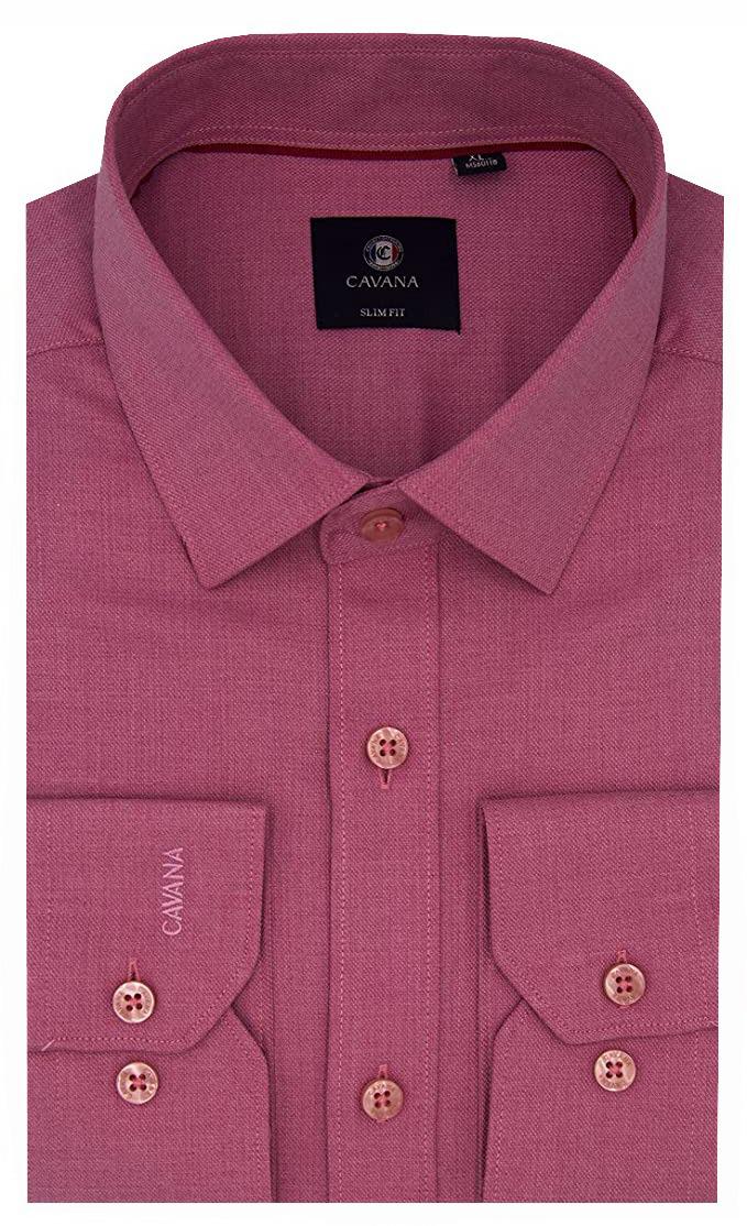 Men's Dusty Rose Oxford  Slim Fit Dress Shirt – Modern Business Style