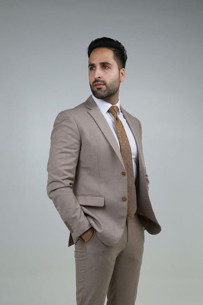 Classic Beige Slim Fit Men’s Suit