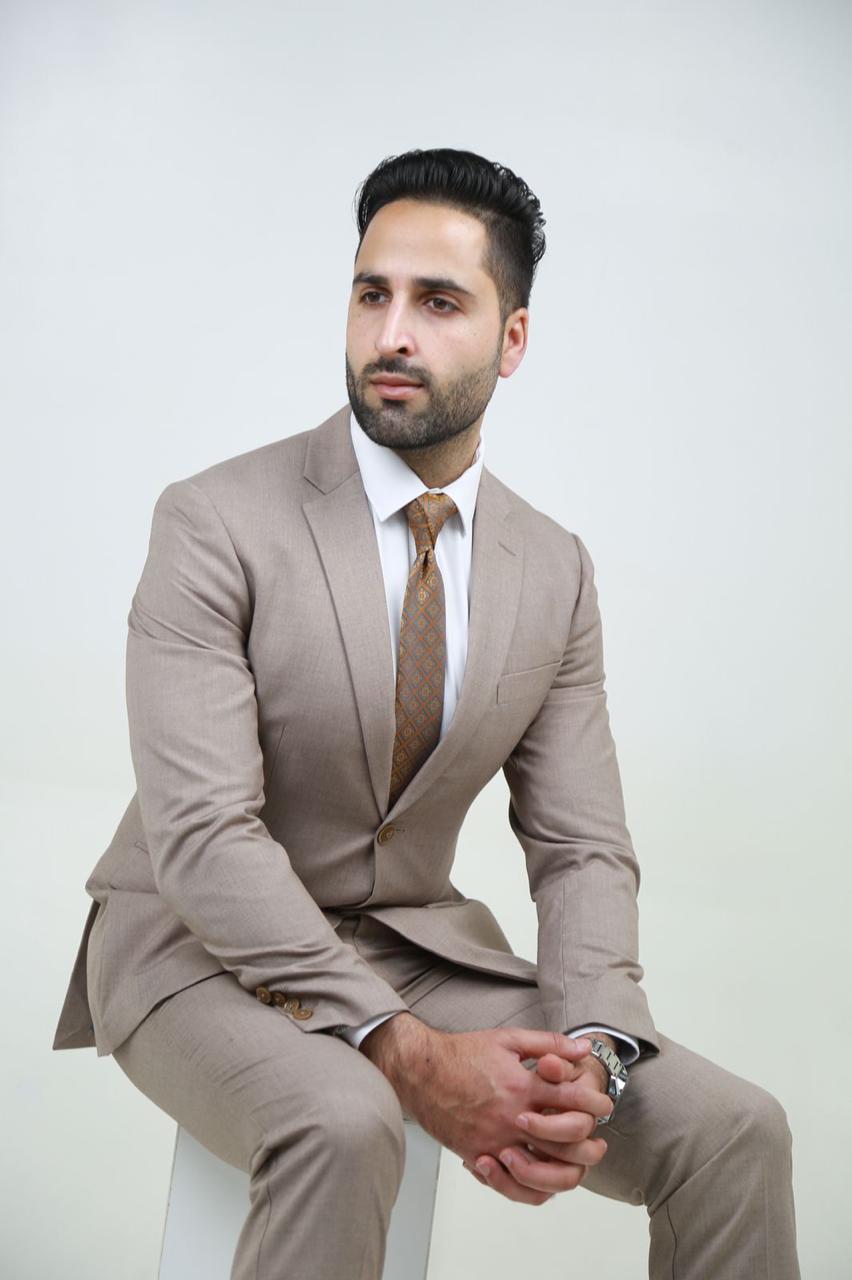 Classic Beige Slim Fit Men’s Suit