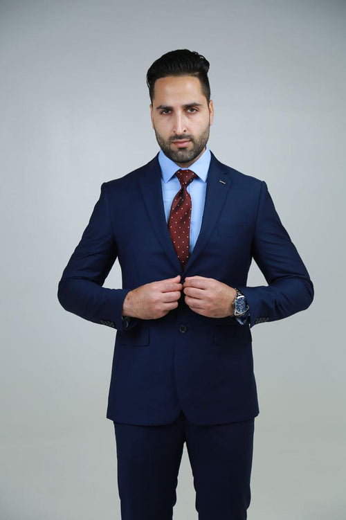 Elegant Navy Blue Business Suit